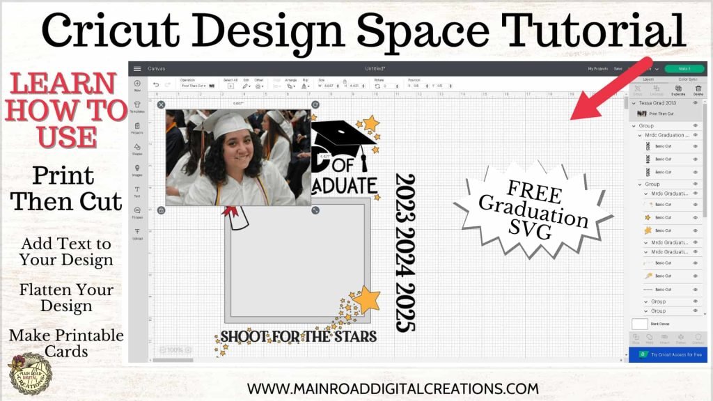 Free Graduation SVG and Print then Cut tutorial