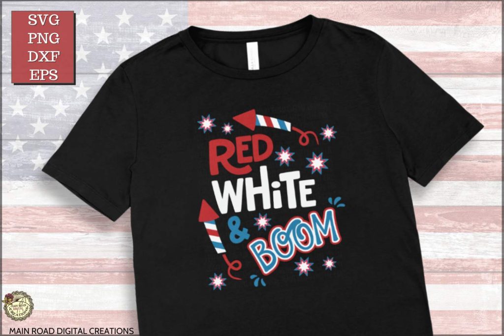 4th of July Red white and Boom SVG